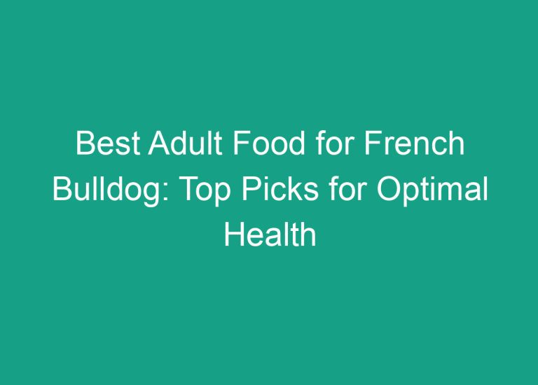 Best Adult Food for French Bulldog: Top Picks for Optimal Health
