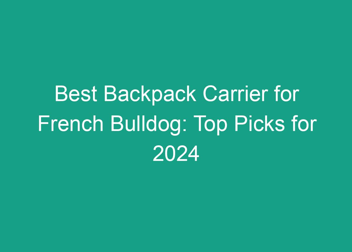 Best backpack carrier for french bulldog top picks for 2024