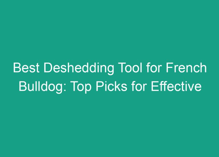 Best Deshedding Tool for French Bulldog: Top Picks for Effective Grooming