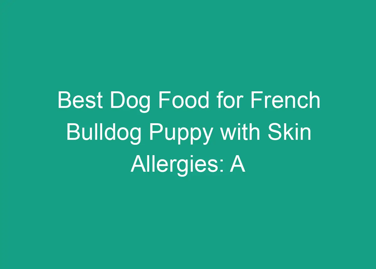Best Dog Food For French Bulldog Puppy With Skin Allergies: A ...