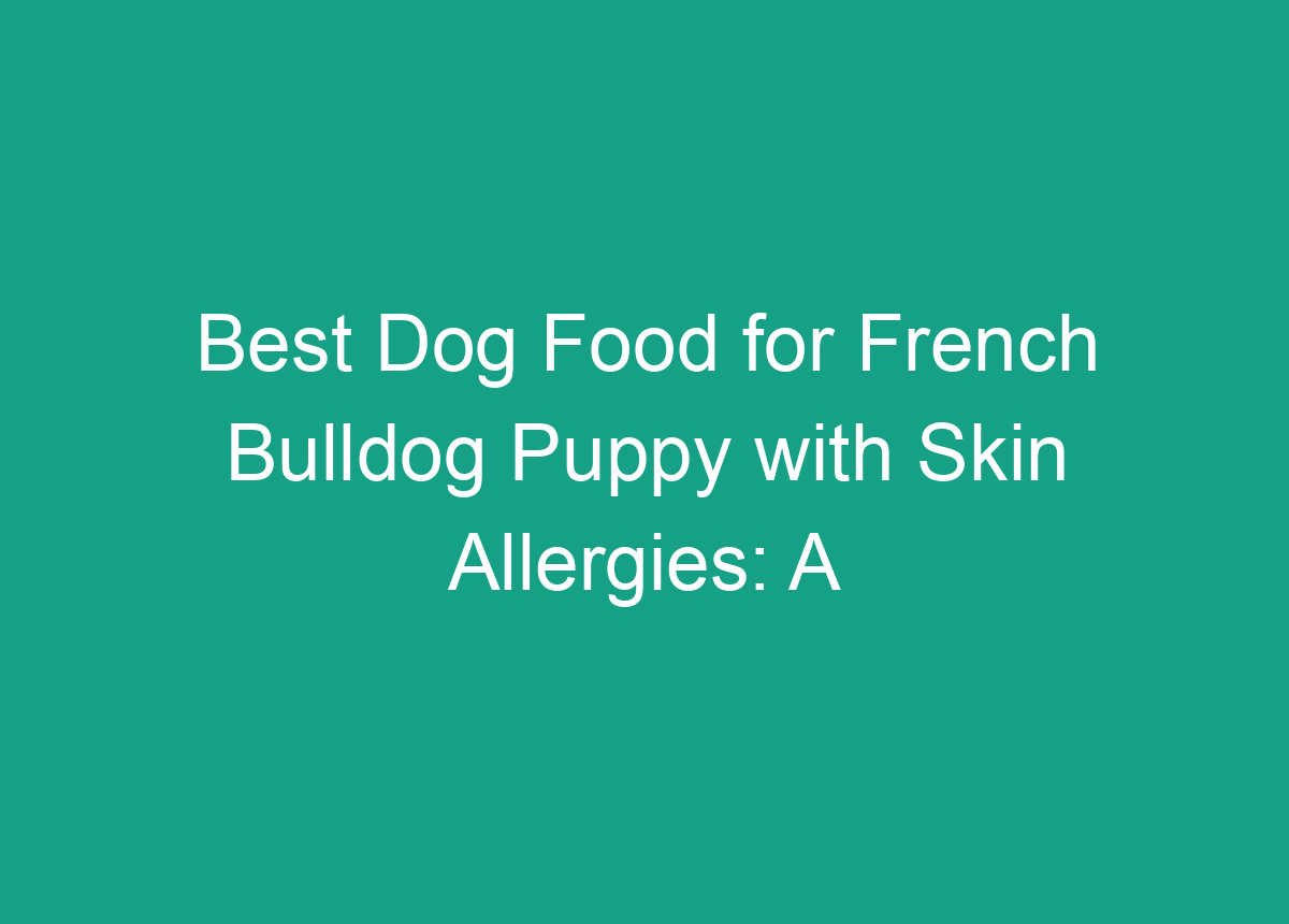 Best Dog Food For French Bulldog Puppy With Skin Allergies: A ...