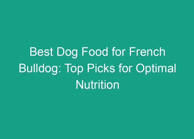 Best Dog Food for French Bulldog: Top Picks for Optimal Nutrition