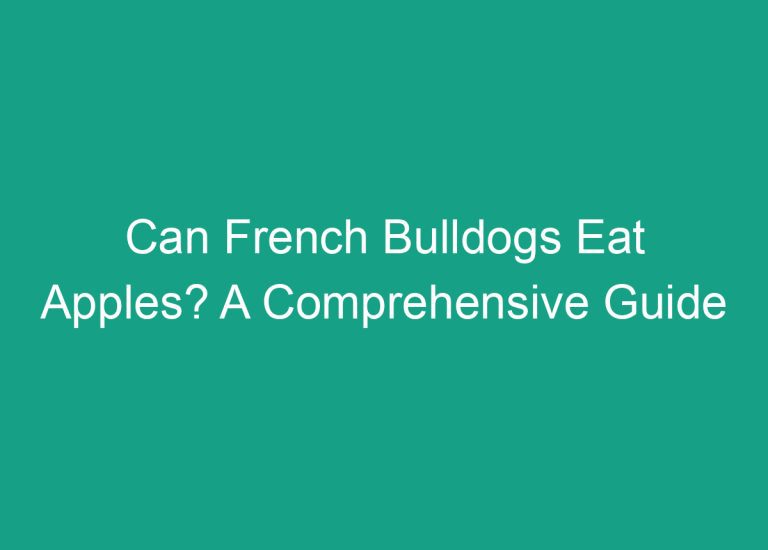 Can French Bulldogs Eat Apples? A Comprehensive Guide