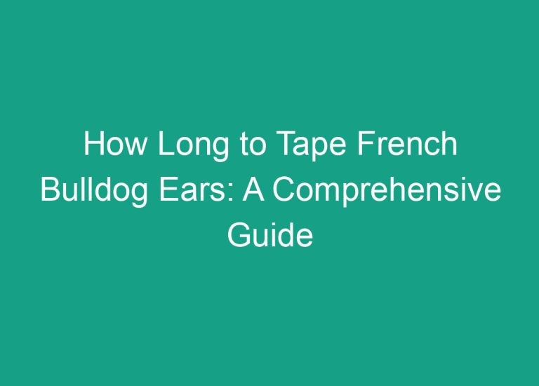How Long to Tape French Bulldog Ears: A Comprehensive Guide