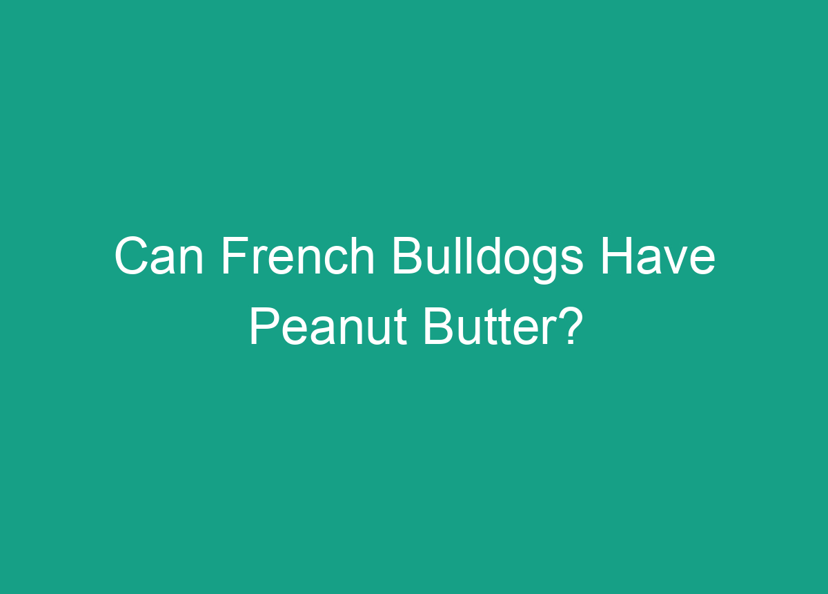 Can French Bulldogs Have Peanut Butter?