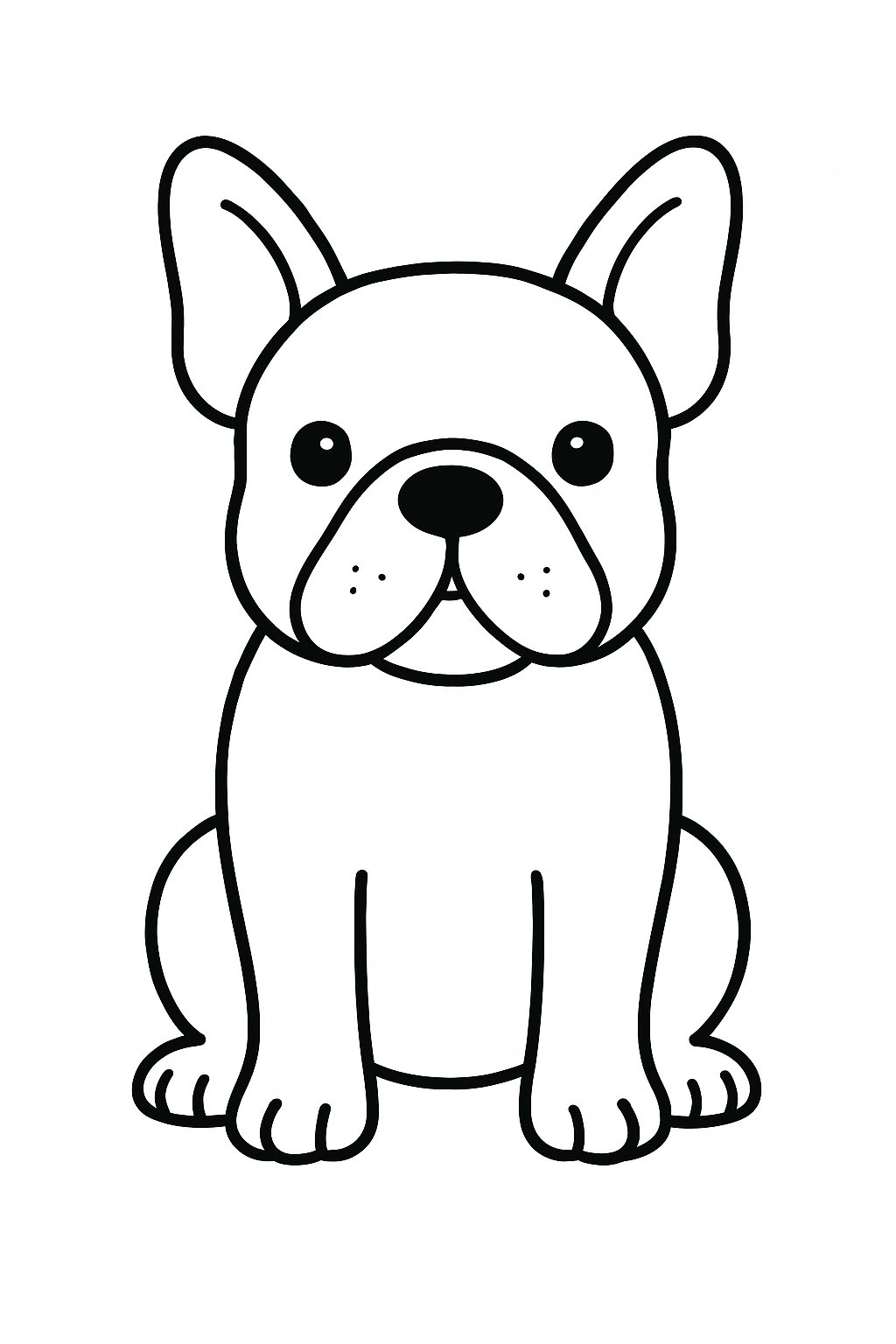 A single French bulldog sitting and facing forward.
