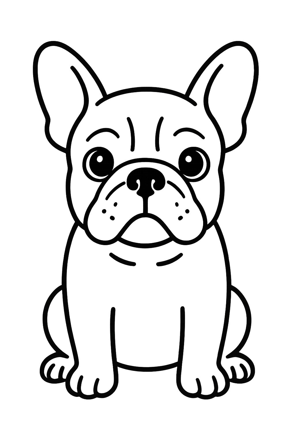 A single French bulldog standing and facing forward.