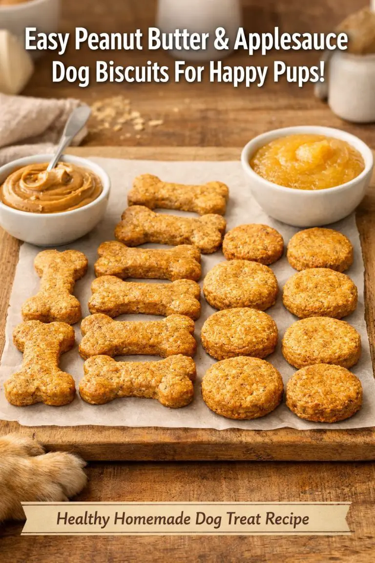 Easy Peanut Butter & Applesauce Dog Biscuits For Happy Pups!