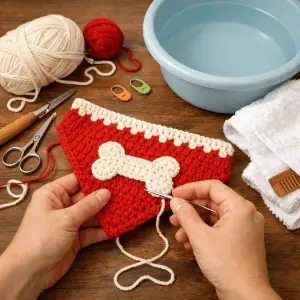 how to crochet a dog bandana