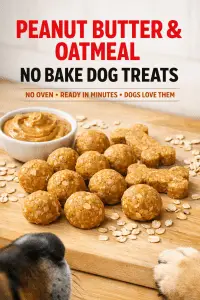 Peanut Butter & Oatmeal No Bake Dog Treats That Dogs Go CRAZY For