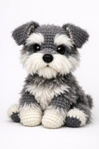 Amigurumi Schnauzer Dog With Fur | Furry Amigurumi Style