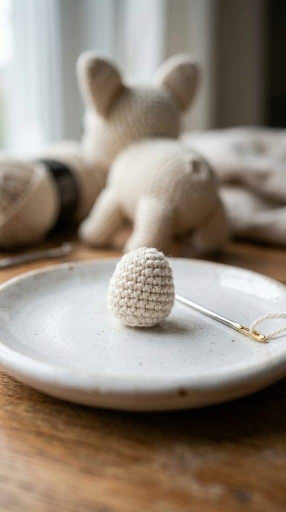 FREE French Bulldog Amigurumi Crochet Pattern (Step By Step Instructions)