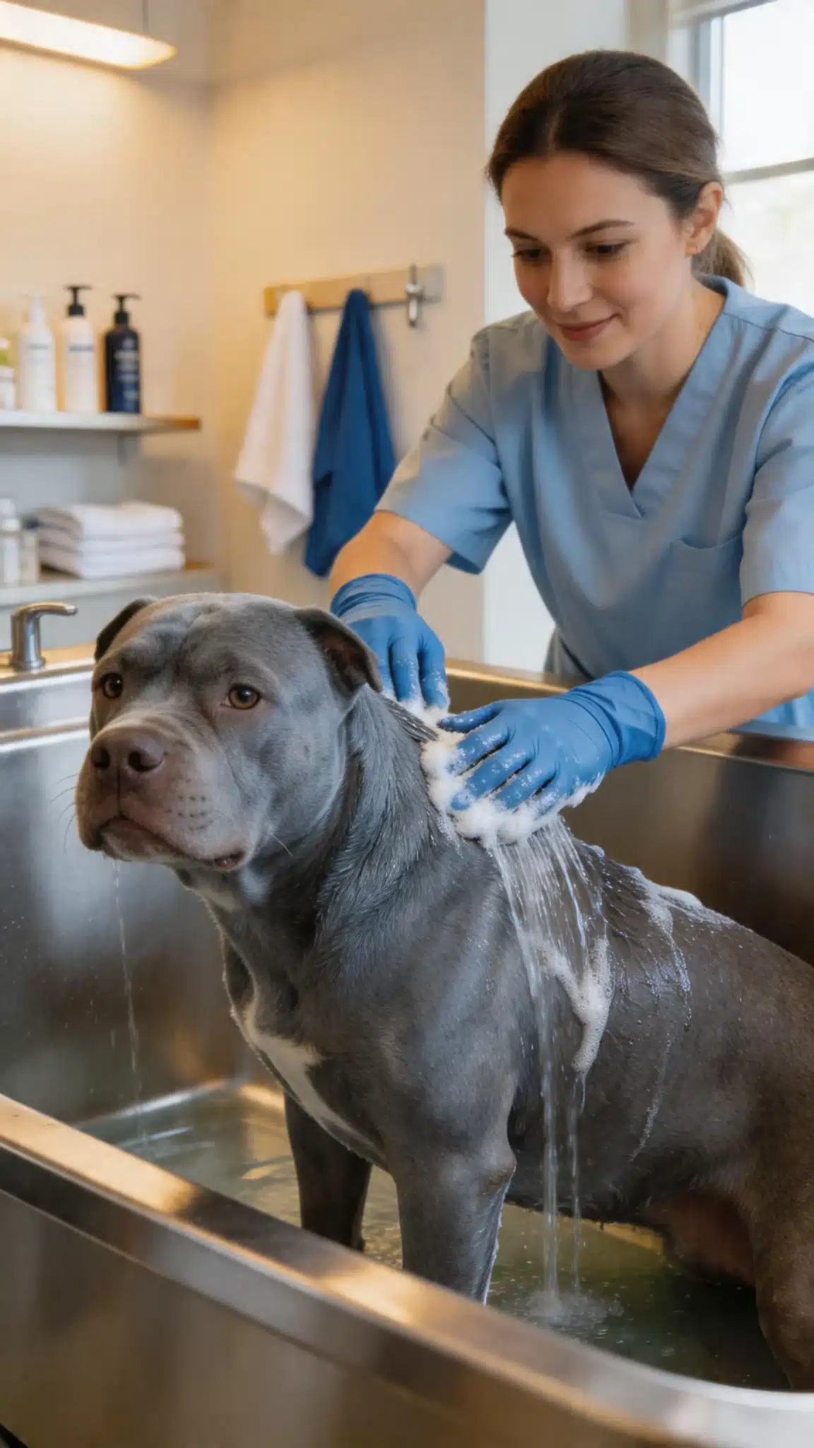 How to Bathe an American Bully with Sensitive Skin