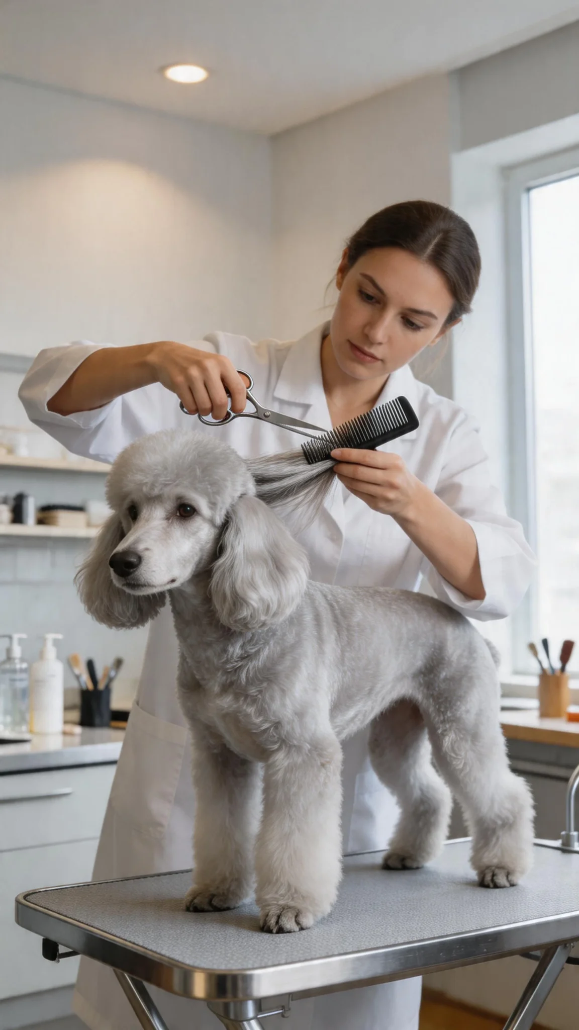 Grooming a Silver Standard Poodle
