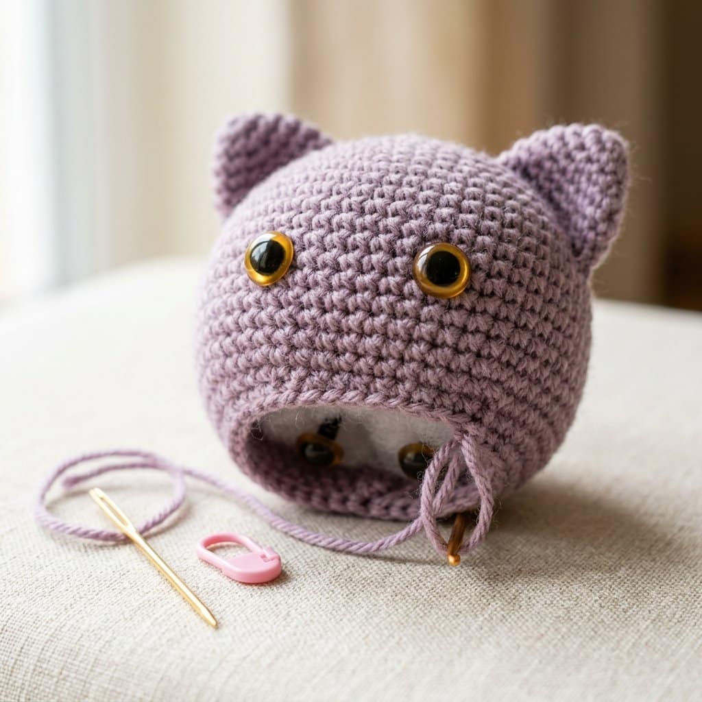 Standing Cute Crochet Cat Pattern (Free & Complete Instructions)