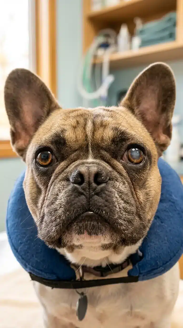 Can a Corneal Ulcer in a French Bulldog Heal Without Surgery?