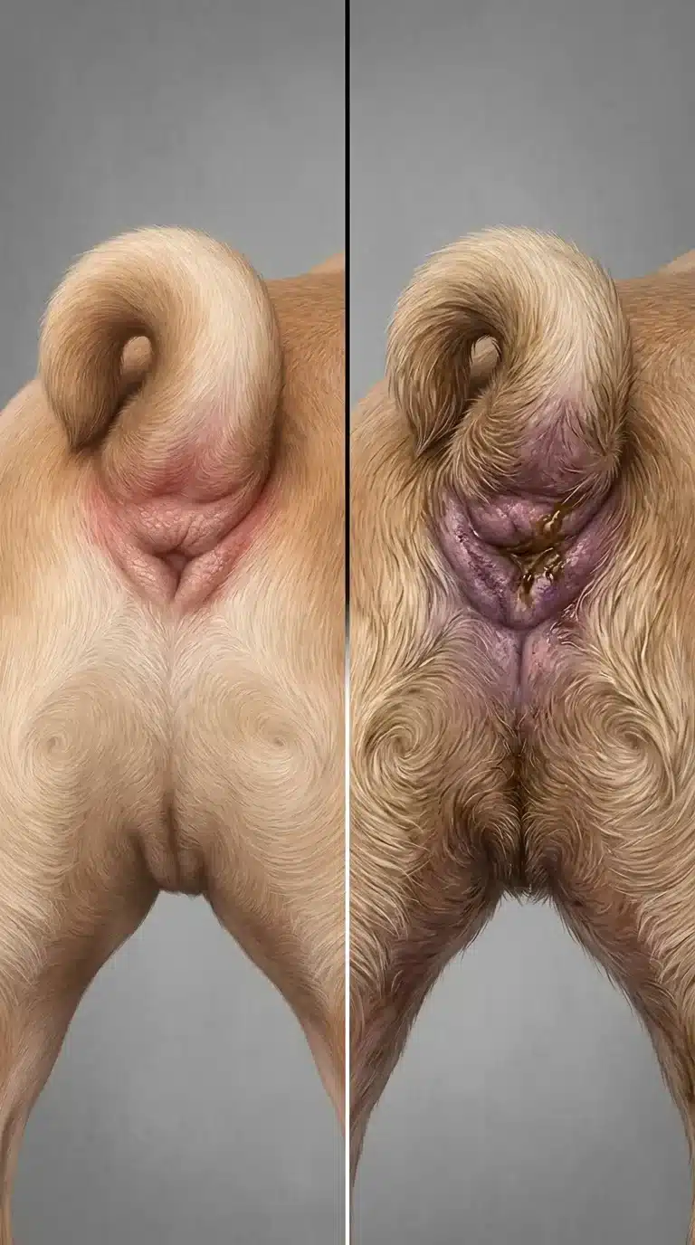 What Is the Difference Between a Tail Pocket Infection and Irritation in French Bulldogs?