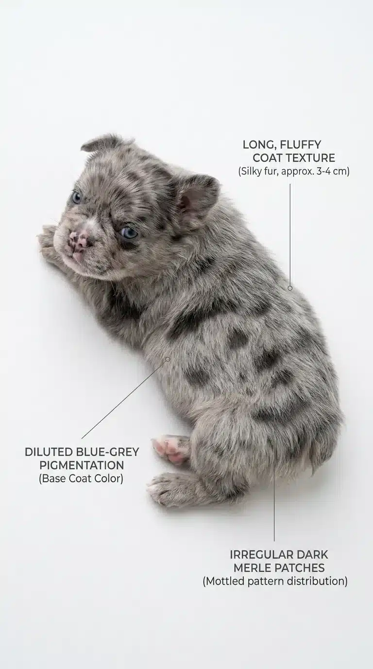 Blue Merle Fluffy French Bulldog at a Glance