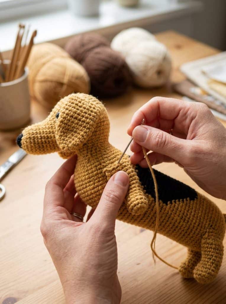 Free Dachshund Amigurumi Crochet Pattern (Step By Step Instructions)